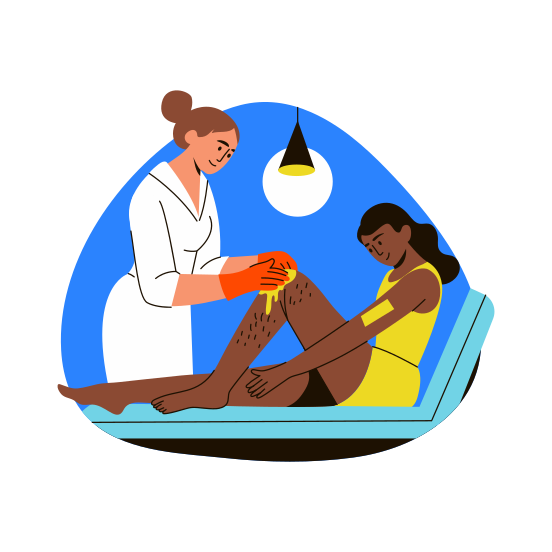 Leg Waxing, Depilation, Epilation, Hair Removing, Grooming, illustration