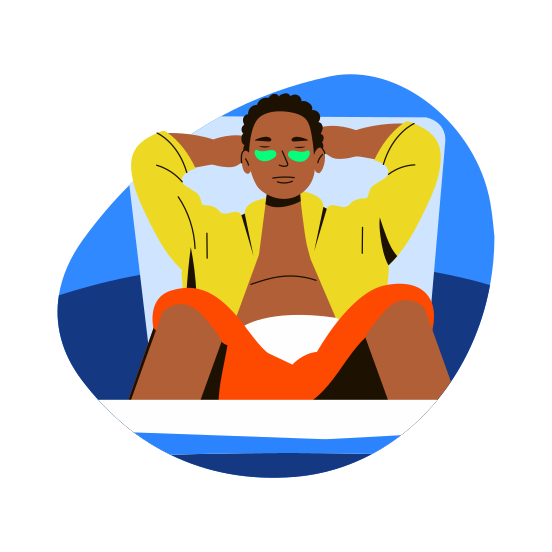 Relaxing, Resting, Comforting, Spa, Character illustration