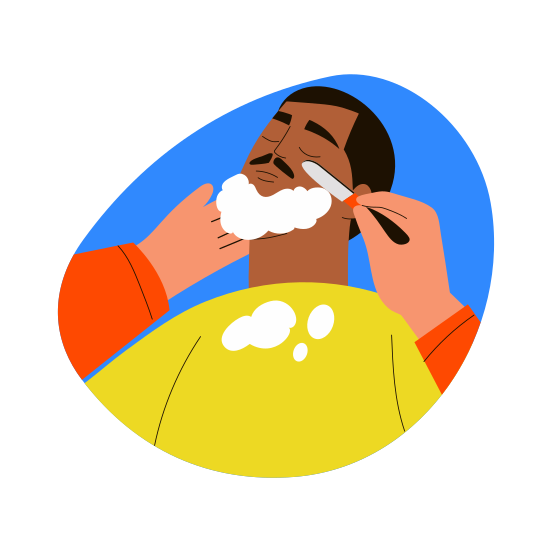 Shaving, Grooming, Beauty, Skincare, Barber illustration