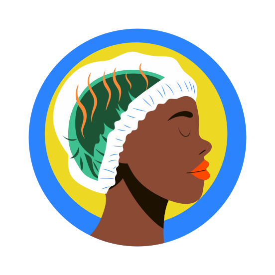 Steam Cap, Spa, Therapy, Beauty, Character illustration