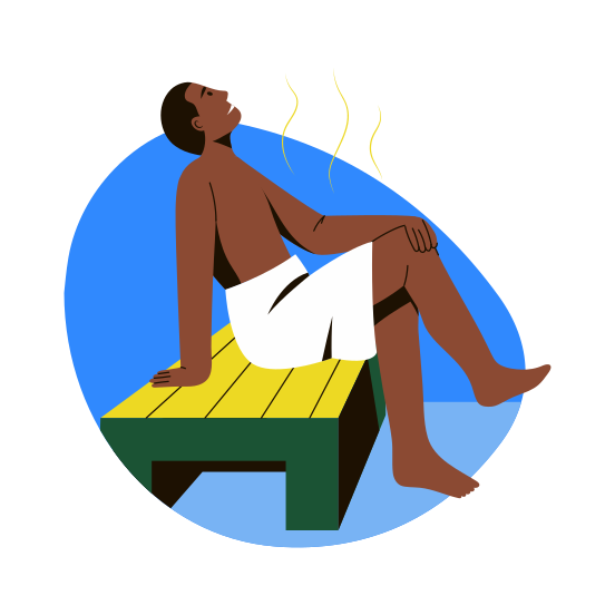 Steam Room, Sauna, Spa, Wellness, Steam Therapy illustration