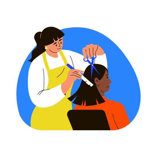 Trimming Hair, Cutting, Hairdresser, Stylist, Grooming illustration