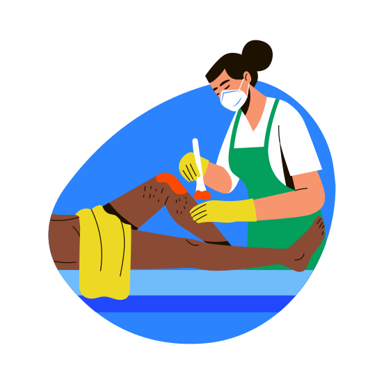 Waxing, Depilation, Epilation, Hair Removing, Leg Waxing, illustration