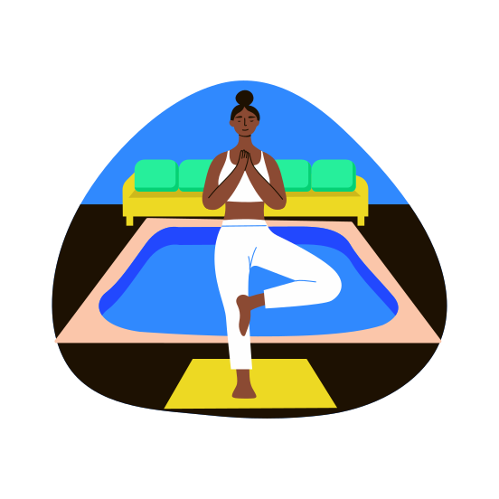 Yoga Practice, Exercising, Meditation, Posing, Balancing illustration