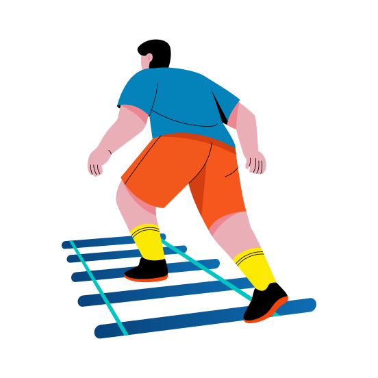 Agility Ladder, Footwork, Workout, Exercise, Character, illustration