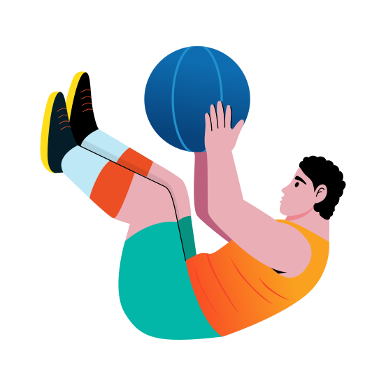 Ball Exercise, Gymnastic, Stability, Character, Workout, illustration