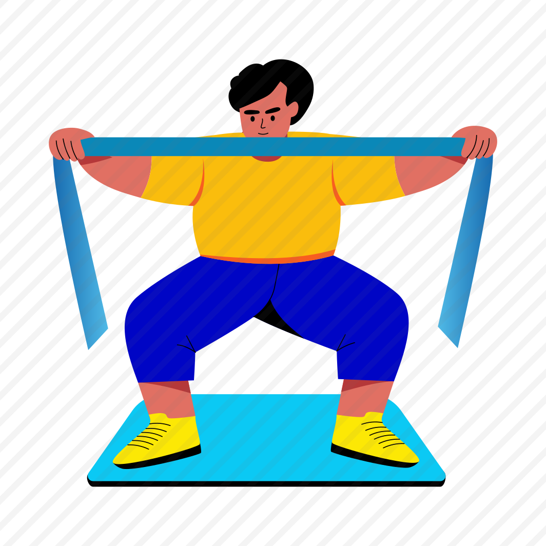 Band Squat, Hamstrings, Squatting, Workout, Character, preview