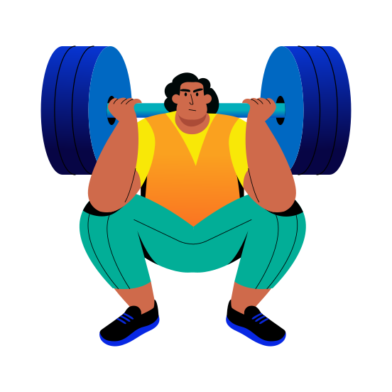 Barbell Exercise, Dumbbell, Equipment, Character, Workout, illustration