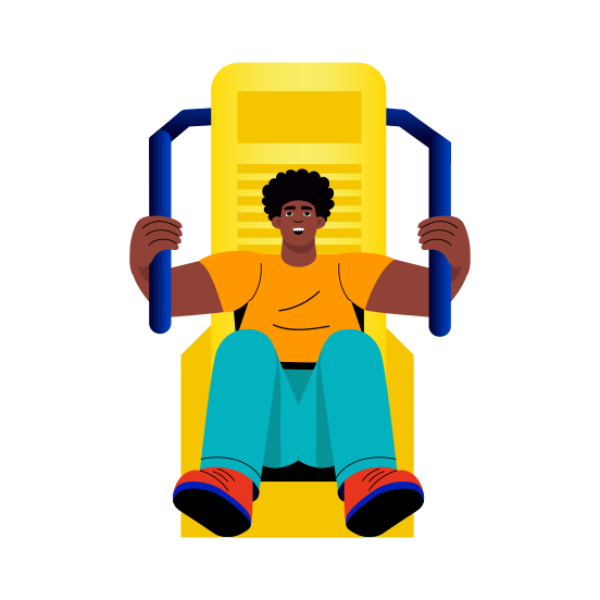 Chest Press, Bodybuilding, Fitness, Workout, Character, illustration