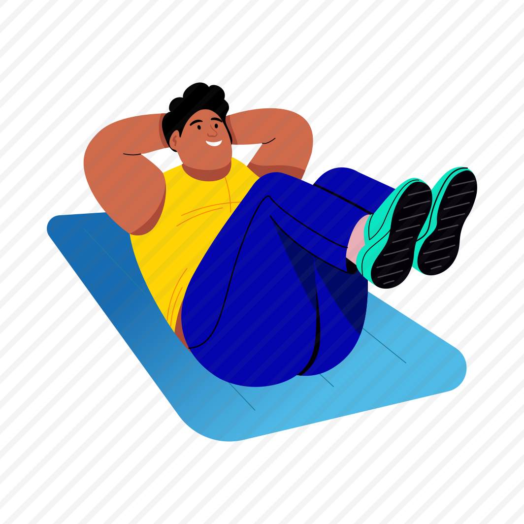 Crunches, Abs, Quadriceps, Workout, Character, preview