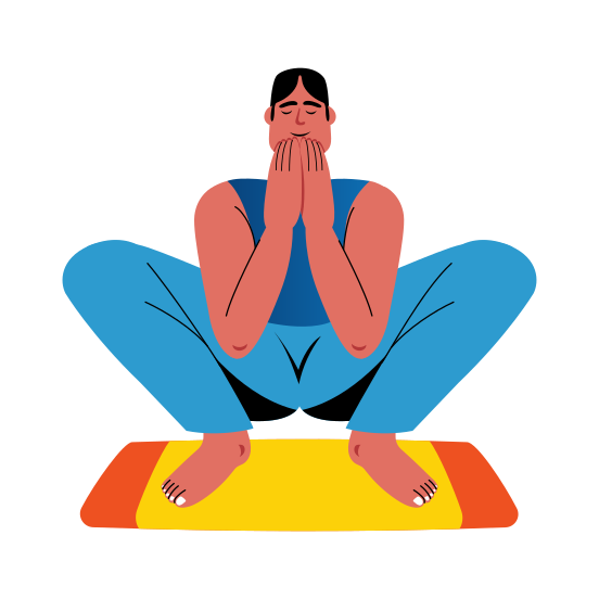 Deep Squat, Armbalance, Workout, Exercise, Character, illustration