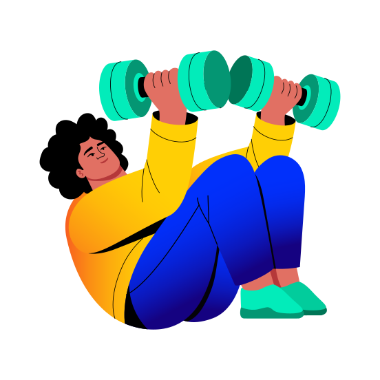 Dumbbell Exercise, Barbell, Workout, Character, Fitness, illustration