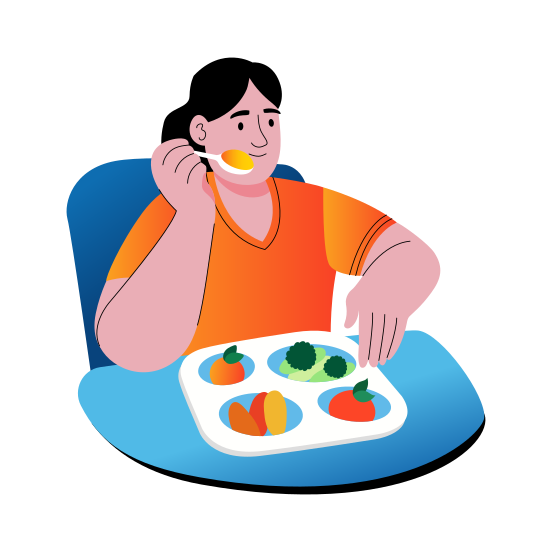 Eating Healthy, Food, Meal, Character, Person, illustration