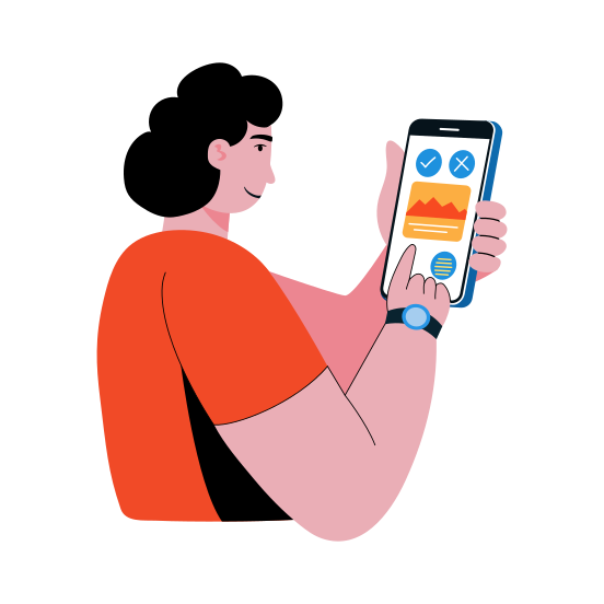 Fitness App, Mobile, Technology, Device, Character, illustration