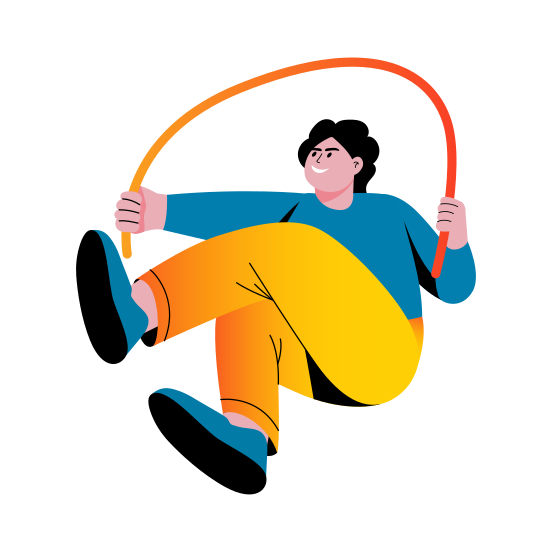 Jump Rope, Skipping, Footwork, Workout, Character, illustration