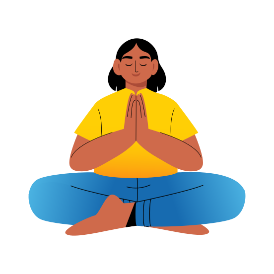 Meditation Pose, Relaxing, Mindfulness, Yoga, Character, illustration