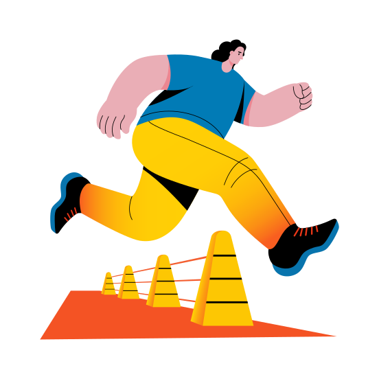 Physical Exertion, Endurance, Running, Workout, Character illustration