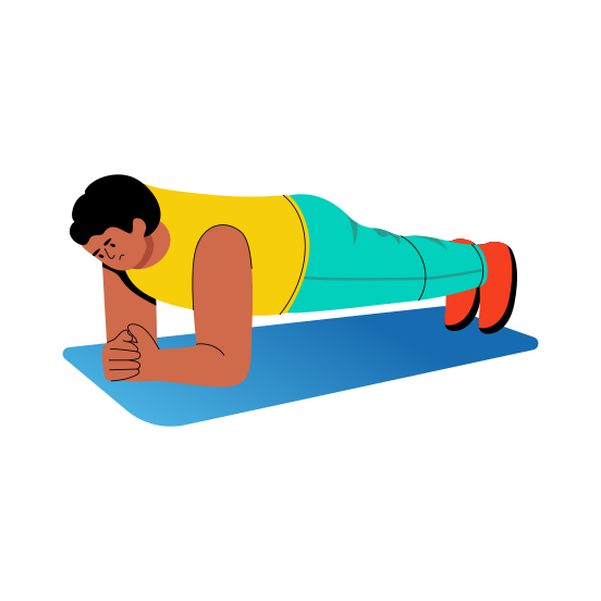 Plank, Workout, Exercise, Fitness, Character, illustration