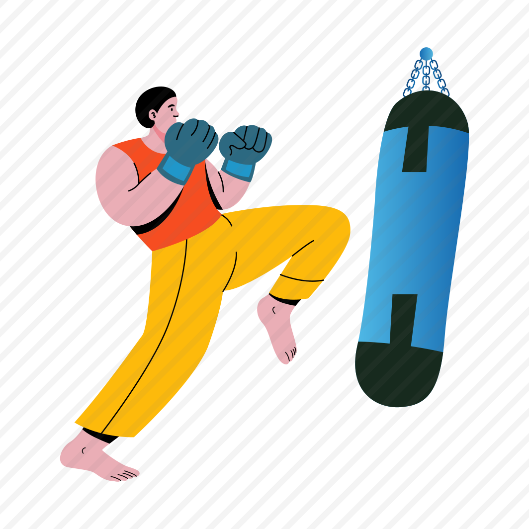 Punching Bag, Kickboxing, Workout, Fitness, Character, preview