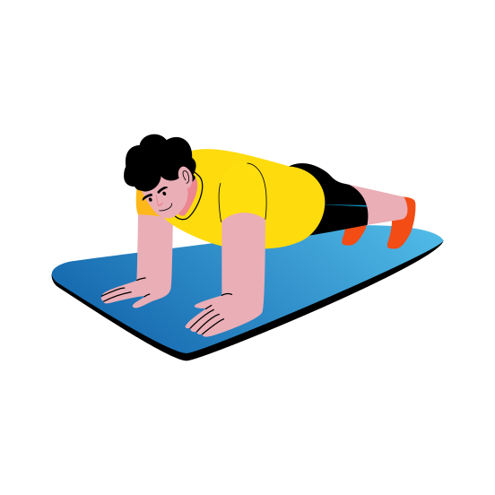 Push Ups, Calisthenic, Workout, Character, Exercise, illustration