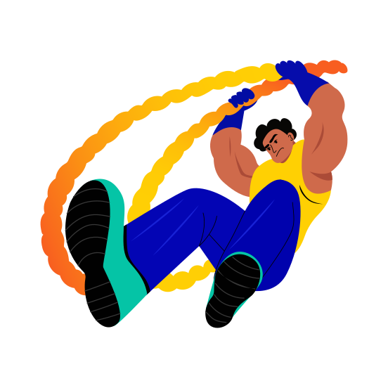 Rope Exercise, Skipping, Battling, Workout, Character, illustration
