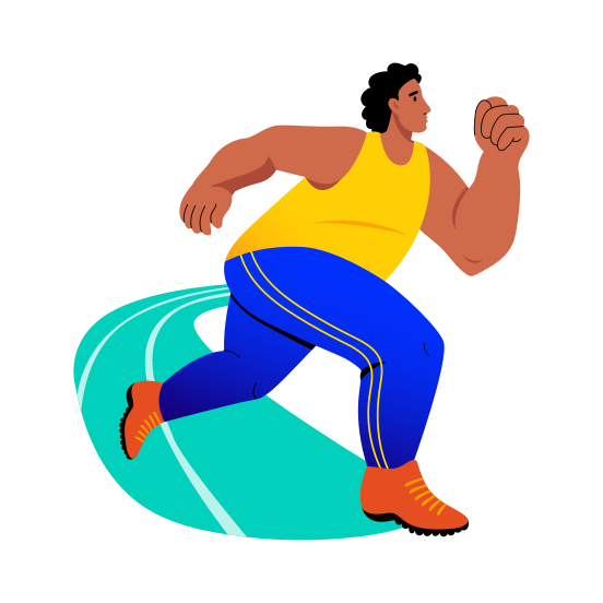Running, Marathon, Workout, Character, Fitness, illustration