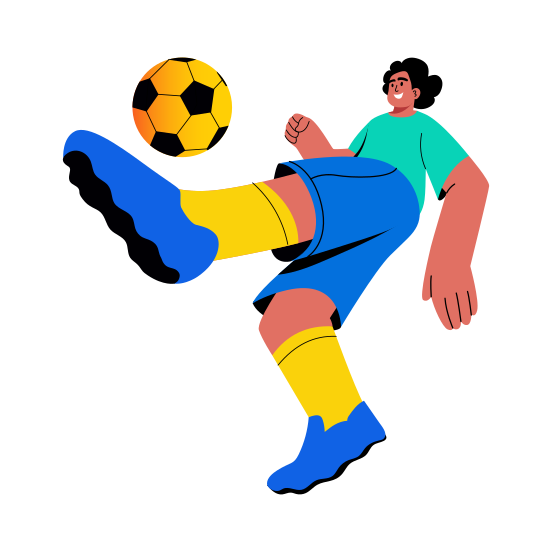 Soccer, Playing, Basketball, Goalkeeper, Character, illustration