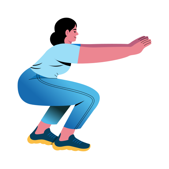 Squats, Exercise, Glutes, Fitness, Workout illustration