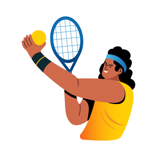 Tennis, Playing, Athlete, Sports, Character, illustration