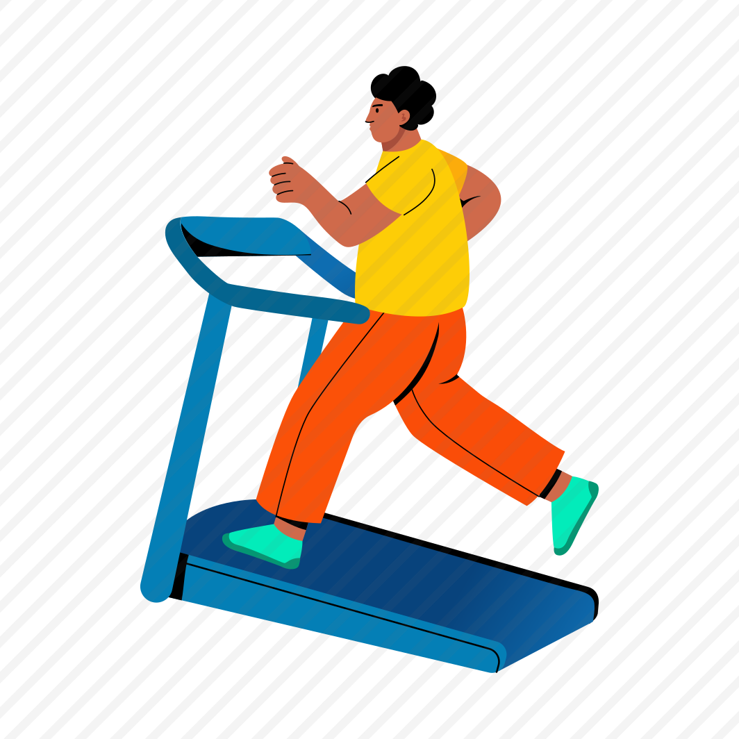 Treadmill Running, Equipment, Cardio, Character, Workout, preview