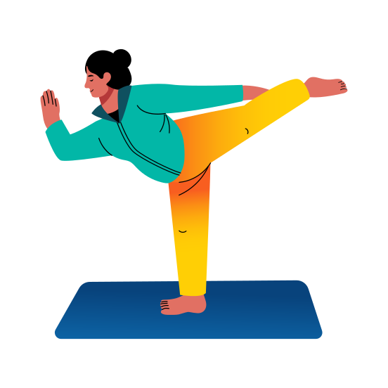 Yoga, Meditation, Pose, Fitness, Character, illustration
