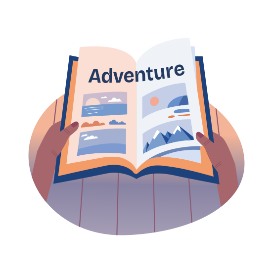 Adventure Book, Travel, Memories, Photobook, Picture Book illustration