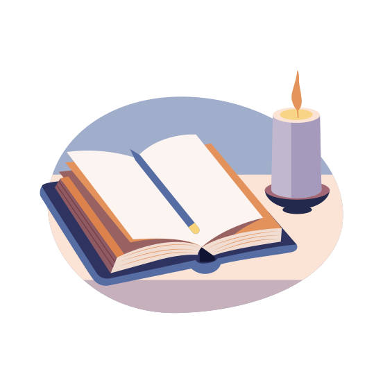 Candlelight Read, Book, Reading, Study, Literature, illustration