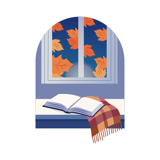 Cozy Reading, Indoor, Book, Pastime, Hobby illustration