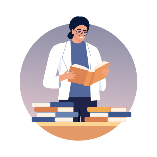 Librarian, Reading, Study, Literature, Bibliophile illustration