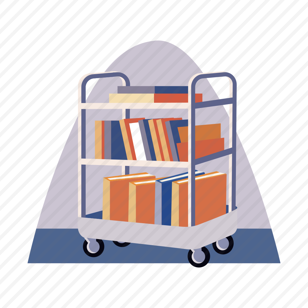 Library Cart, Trolley, Books, Literature, Book Cart, preview