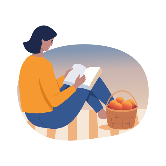 Picnic Reading, Outdoor, Pastime, Activity, Hobby illustration