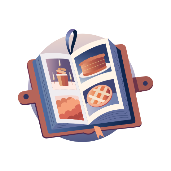 Recipe Book, Cooking Book, Guide, Handbook, Culinary illustration