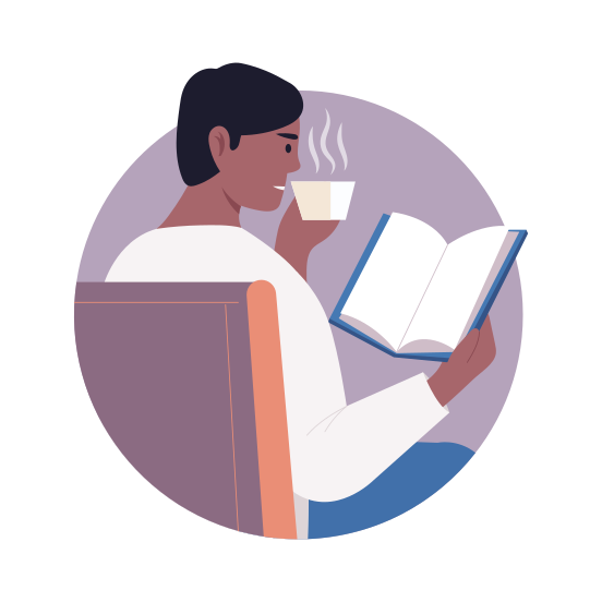 Relaxing Hobby, Reading, Bibliophile, Activity, Pastime illustration