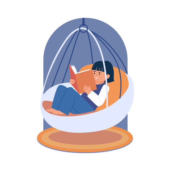 Storytime, Reading, Study, Child, Swing, illustration