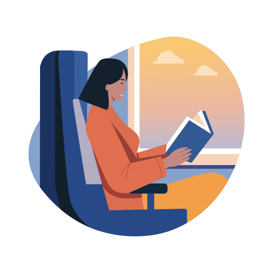 Train Reading, Passenger, Travel, Bibliophile, Book illustration