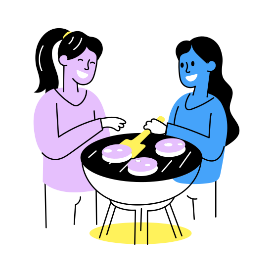 Bbq Buddies, Cooking, Grilling, Best Friends, Friends Day, illustration