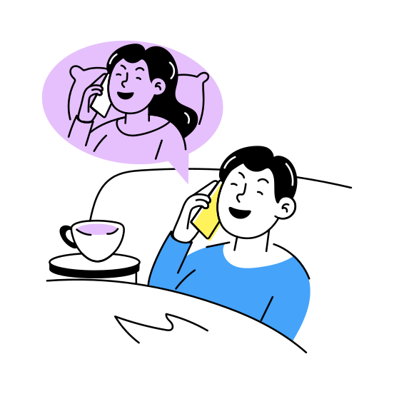 Friends Calling, Talking, Chatting, Conversation, Best Friends, illustration