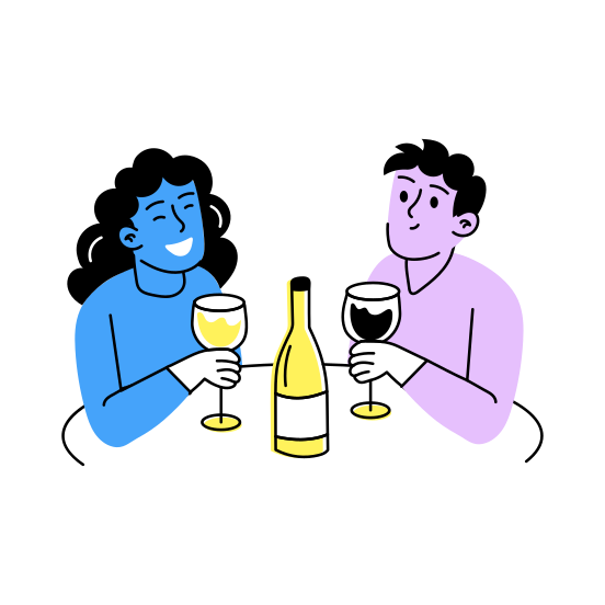 Friends Celebrating, Drinks, Party, Enjoying, Friends Day, illustration