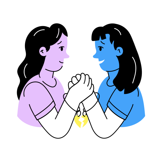 Friends Forever, Companions, Holding Hands, Best Friends, Friends Day, illustration