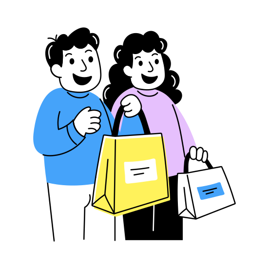 Friends Shopping, Buying, Purchasing, Best Friends, Friends Day, illustration