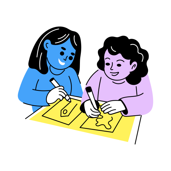 Friends Sketching, Drawing, Activity, Best Friends, Friends Day illustration