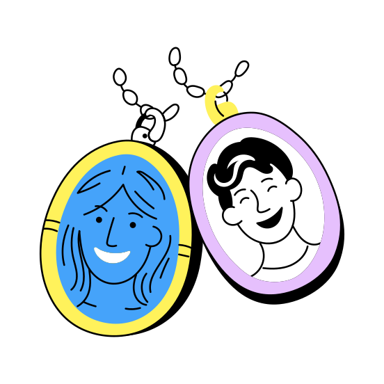 Friendship Locket, Necklace, Pendant, Jewellery, Best Friends, illustration