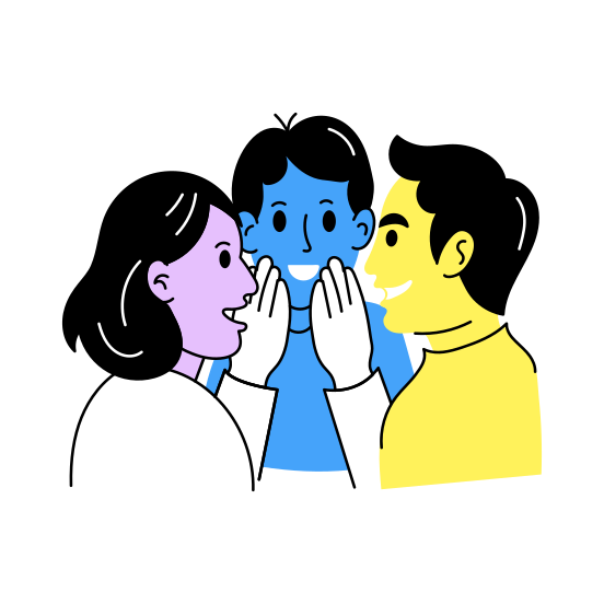 Gossiping, Whispering, Sharing Secrets, Best Friends, Friendship illustration