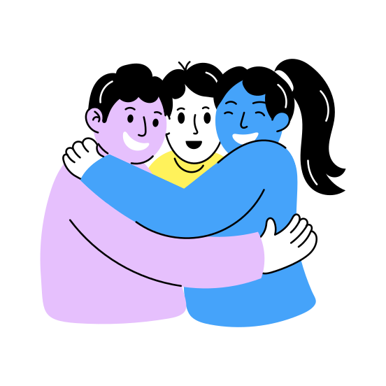 Group Hug, Cuddle, Best Friends, Friends Day, Friendship illustration